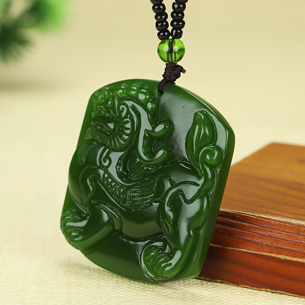 Fashionable Natural Stone Brave Necklace with Hand-carved Pendant